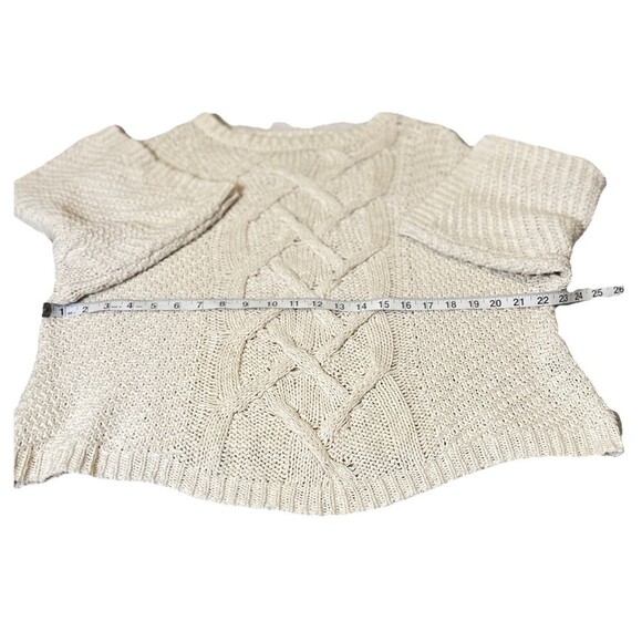 Moon River Cream Chunky Knit Dolman Flare Sleeve Relaxed Sweater Boho Women S‎ - Picture 6 of 11